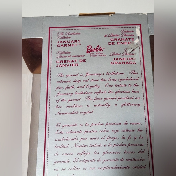 2002 January Garnet Barbie Doll The Birthstone Collection - Picture 9 of 12